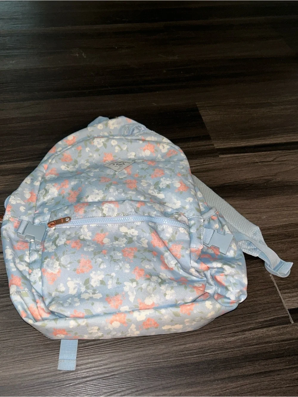 Light Blue Floral Backpack - Casual Women's Bag